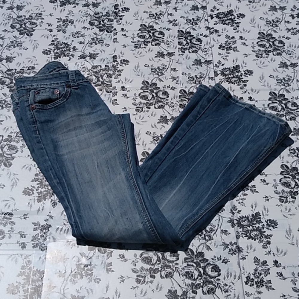 Vanilla star flare rose gold embellished jeans
